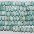 Cuentas redondas facetadas de St Larimar de 16", 7 x 4 mm, aprox. - Hilo de 41 cm.