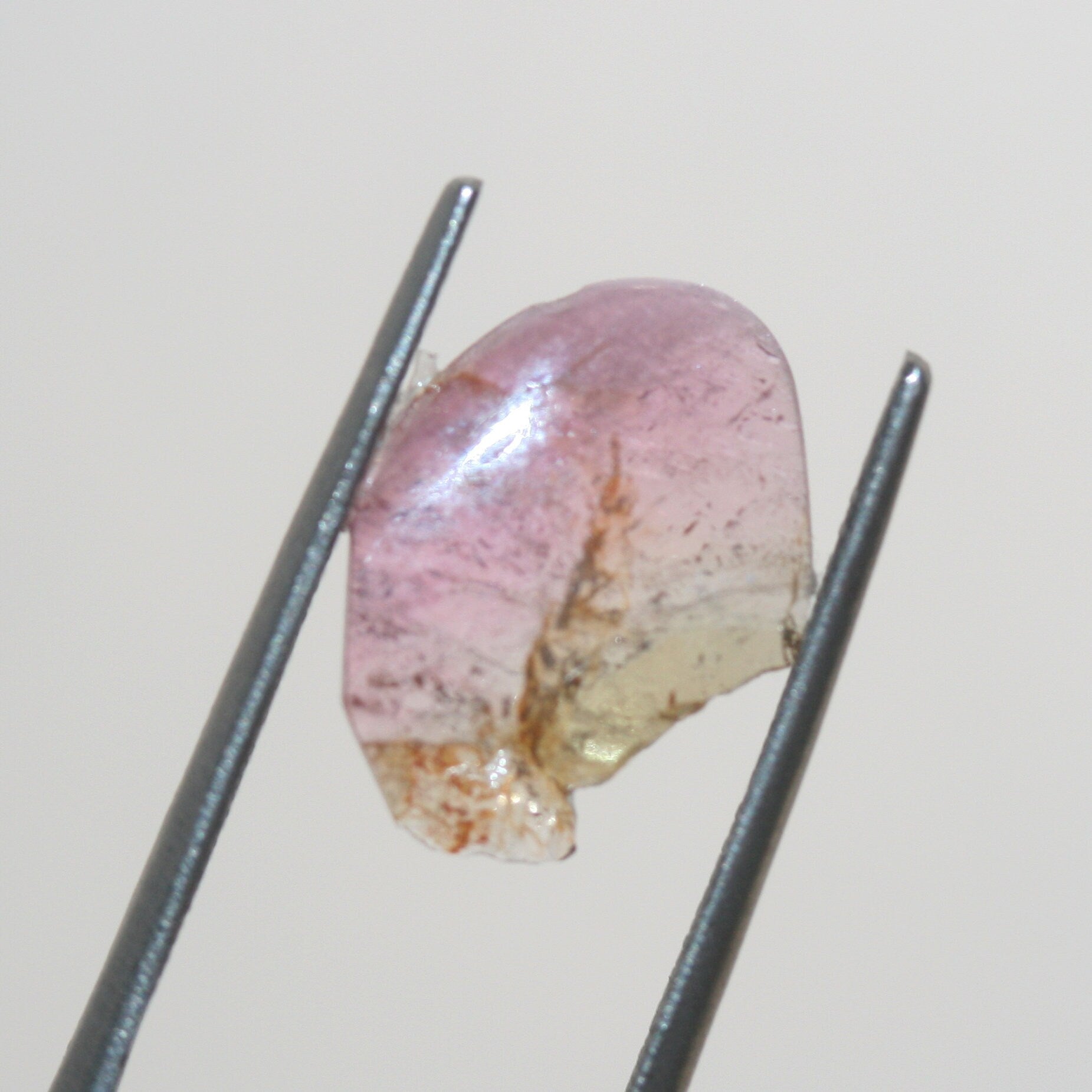 Watermelon Tourmaline Oval Flat Cabochon 14x10.7mm.(2.3ct.)