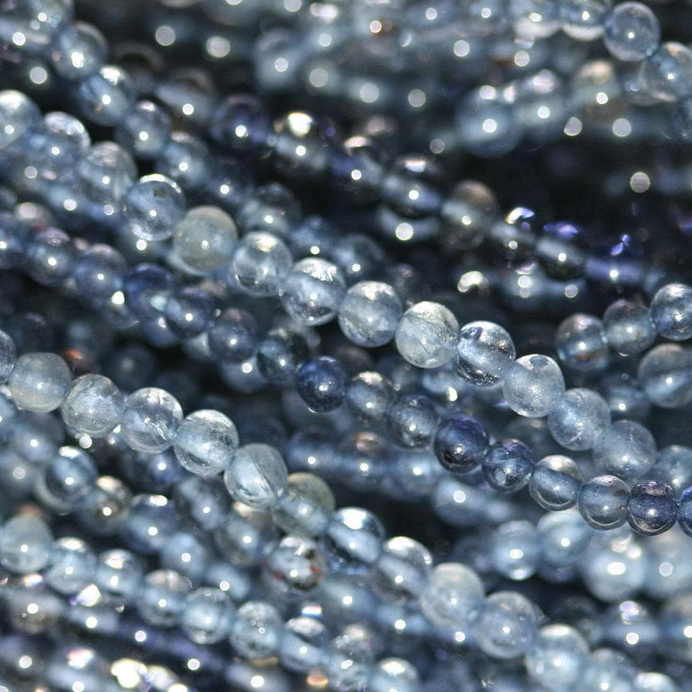 13" St  Iolite Smooth Round Beads 2-2.5mm -Strand 34cm