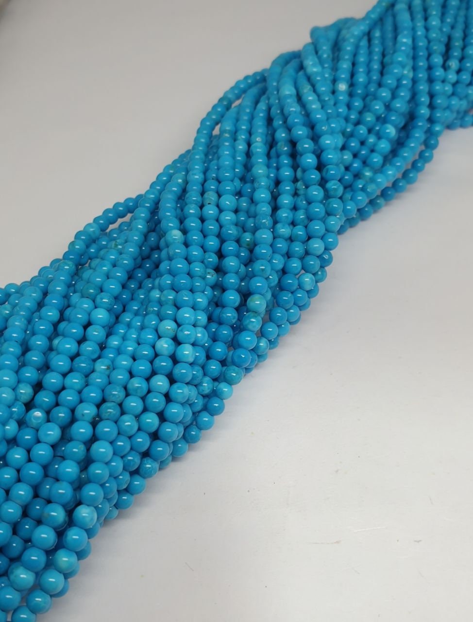 Perles rondes lisses en howlite St, 3 mm, 15 pouces (38 cm) de long.
