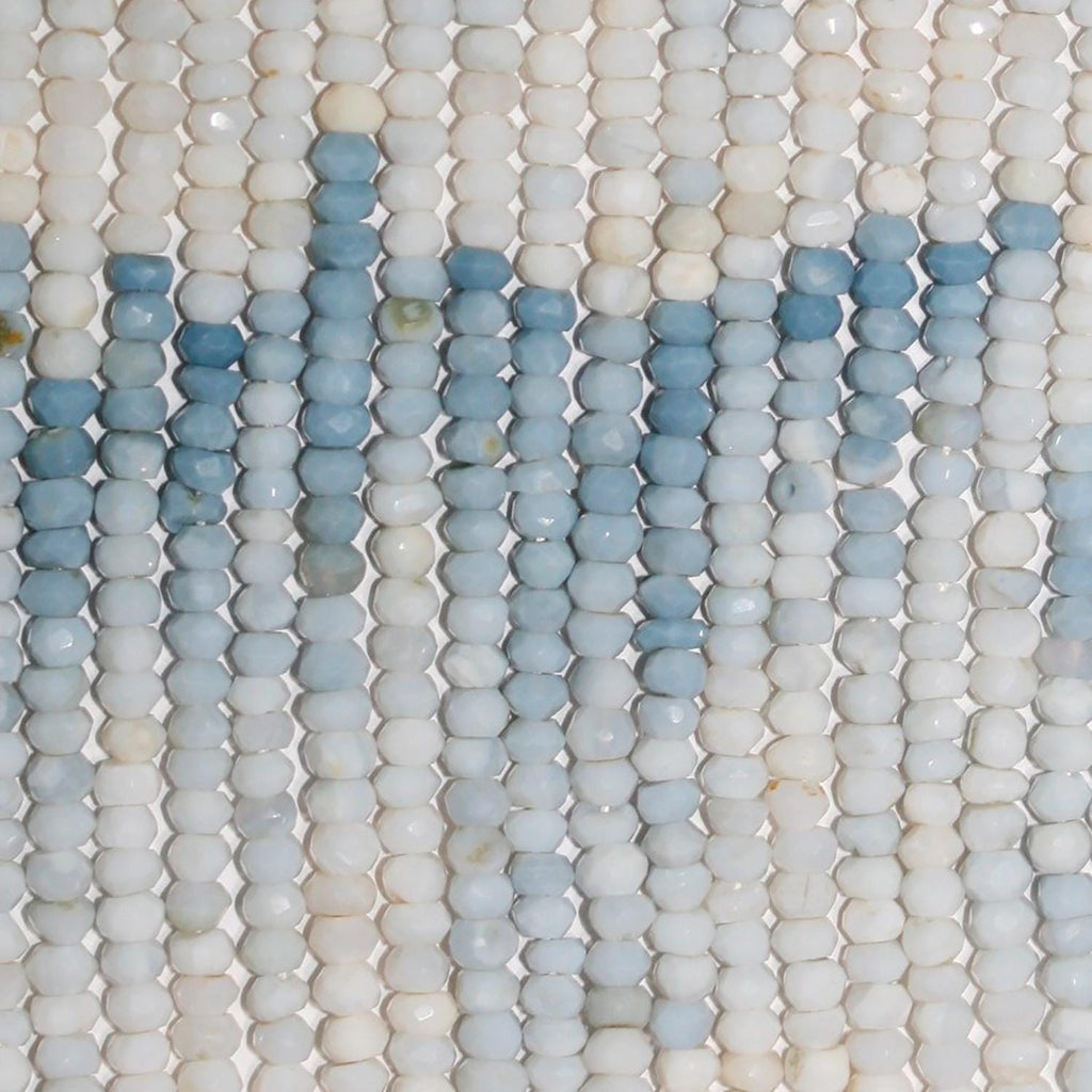 13" St Blue Opal Faceted Rondelle Beads 4x3mm-.Approx.-Strand 33cm