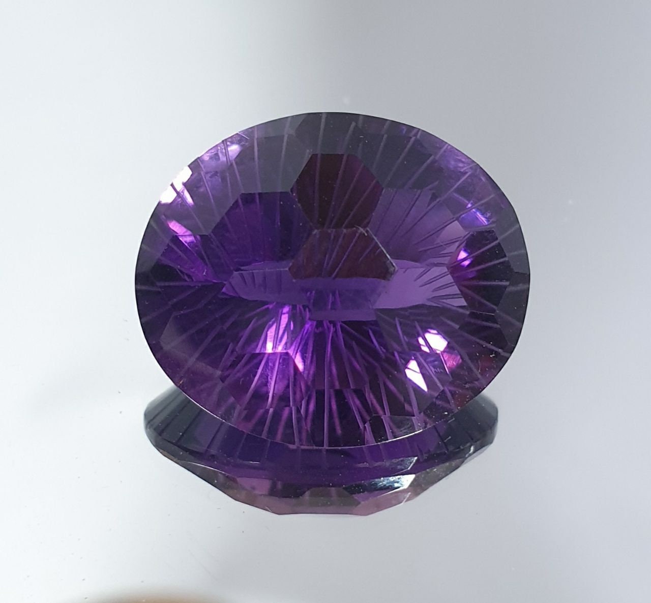 AAA One Of A kind Carved African Amethyst Oval   Stone Unique Carving 17.6x15mm 14.16ct Really Fancy Shape