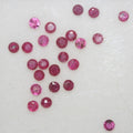 Lot de rubis ronds à facettes de 2,5 mm - Lot de 2 carats