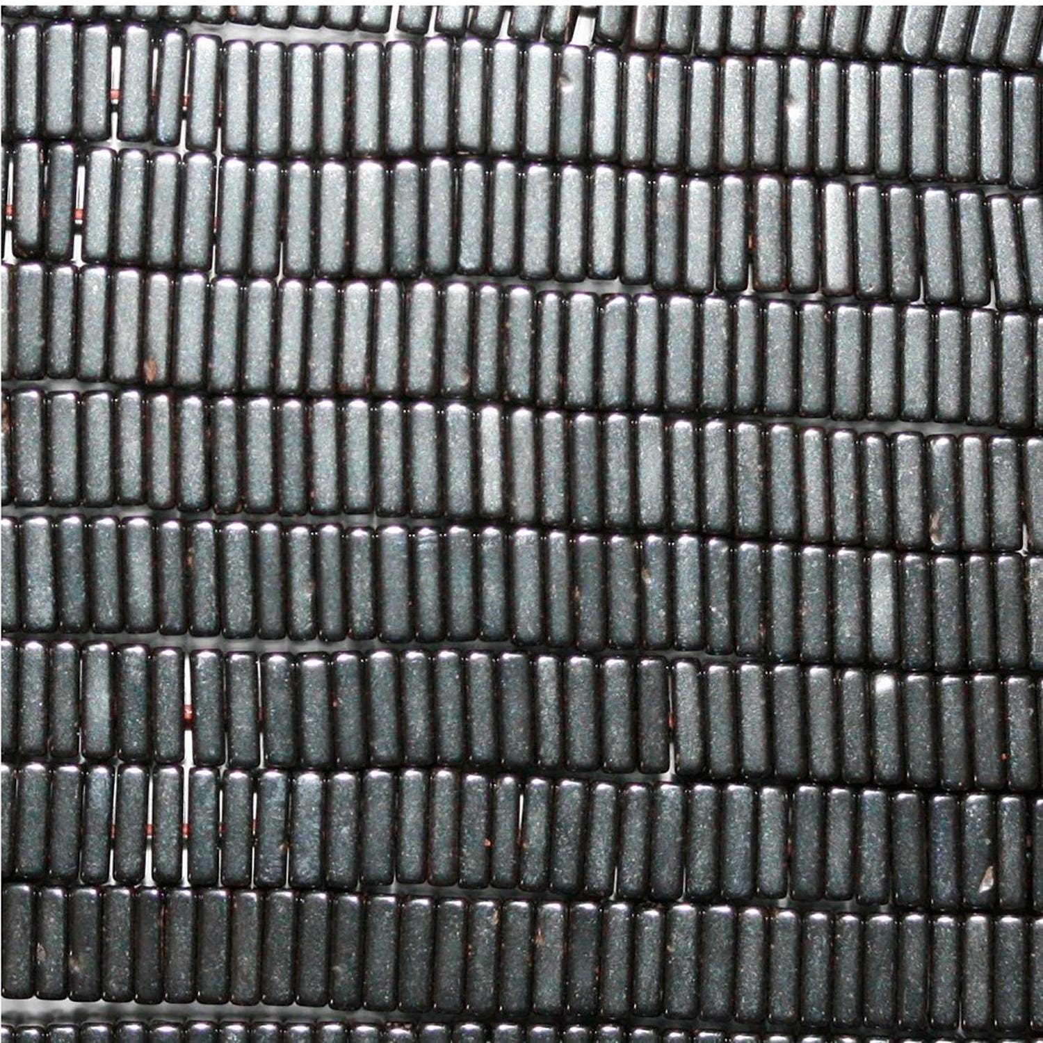 Cuentas cuadradas planas y lisas de hematita de 40 cm (16"), 4 x 1 mm (tira de 40 cm)