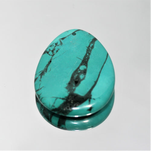 1 Pc Smooth Oval Turquoise Pendant 40x30mm. approx. - 1 Piece