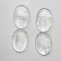 Rock Crystal Quartz Smooth Oval Cabochon 18x13mm. (4 Pieces).