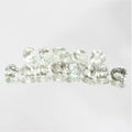 Lot de 14 cœurs à facettes en prasiolite de 6 mm.