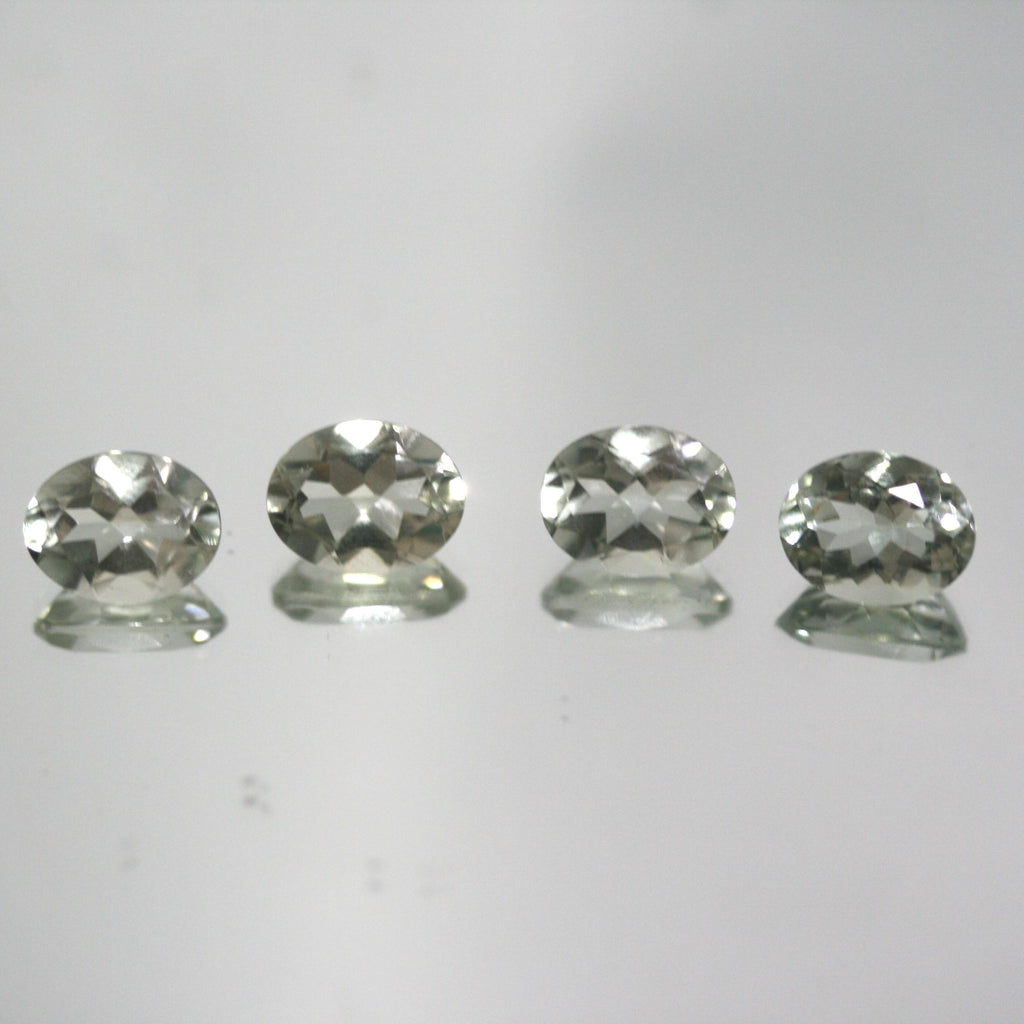 Lote de 4 piezas de prasiolita facetada ovalada de 9 x 7 mm (4 piezas) - Artículo 658LO