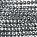 Cuentas redondas lisas de hematita plateada de 16" (v St), 8 mm (tira de 40 cm)