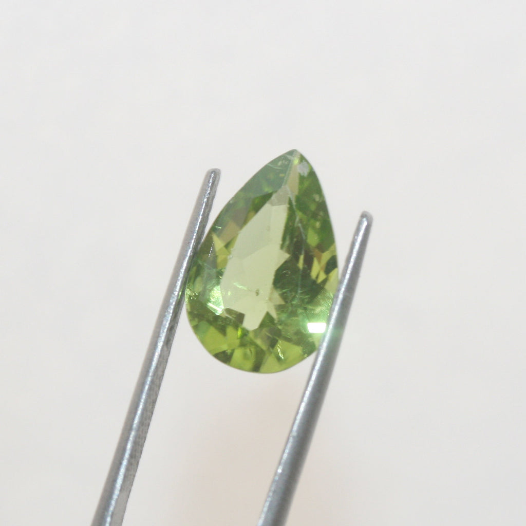 Peridot Faceted Drop 13.2x9mm(3.65ct).-Olivine Green Peridot- Fancy Color- Rare Cut