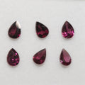 Lot de grenats rhodolites facettés en forme de goutte 7x5mm (6 pièces)