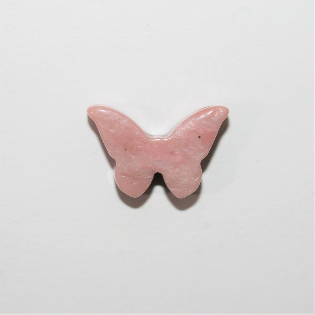 Pendentif papillon lisse en rhodonite 18x12mm. Environ.