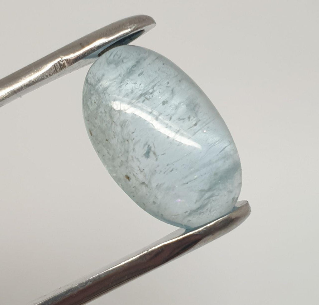 Long Blue Aquamarine Cabochon 18.2x11.5mm 9.8ct- Natural Untreated Gem- Wholesale DIY supplies