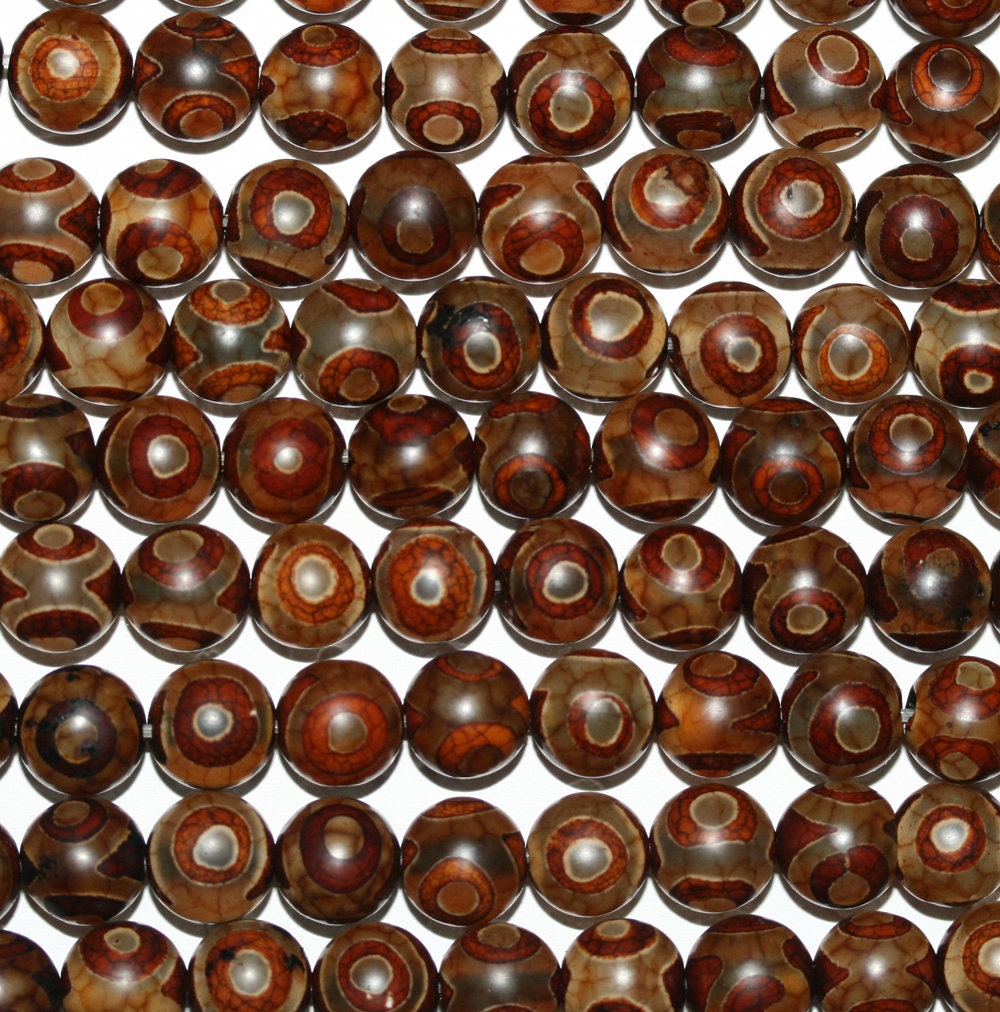 12" St Brown  Agate Matte Finish Round Beads 8mm.-Strand 37cm