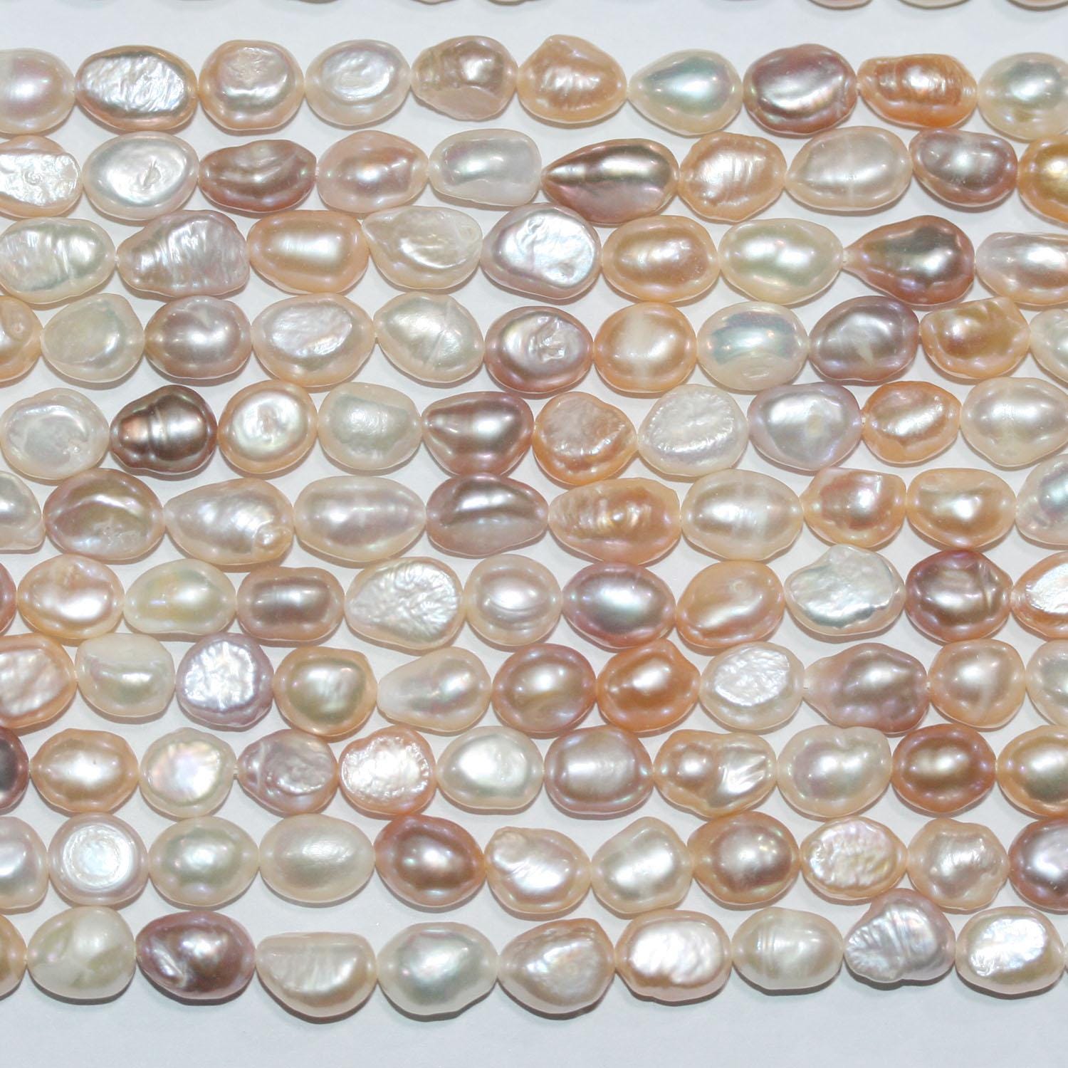 Perla Barroca Multicolor de Agua Dulce de 14" (7-8 mm) - Hilo de 36 cm - Perlas Naturales - Precios al por mayor