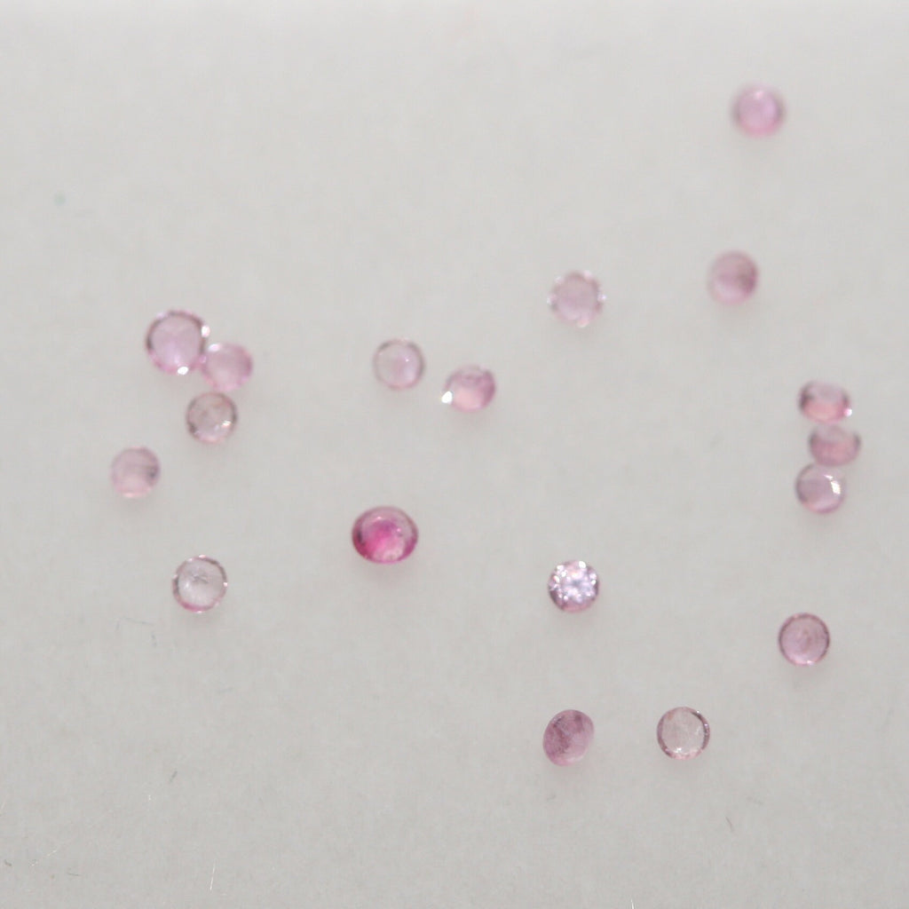 Lote de zafiros rosas facetados redondos de 1 mm. - Paquetes de piedras preciosas - Piedras sueltas al por mayor - Gemas naturales
