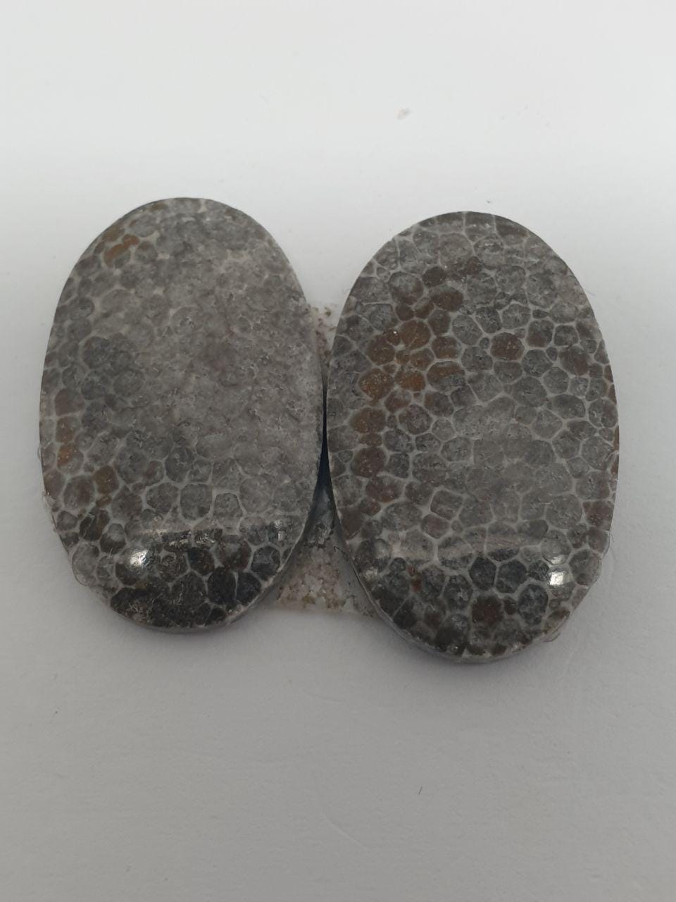 1 Pair Natural Sonora Jasper 25x15mm Oval Cabochons. Natural Stone.
