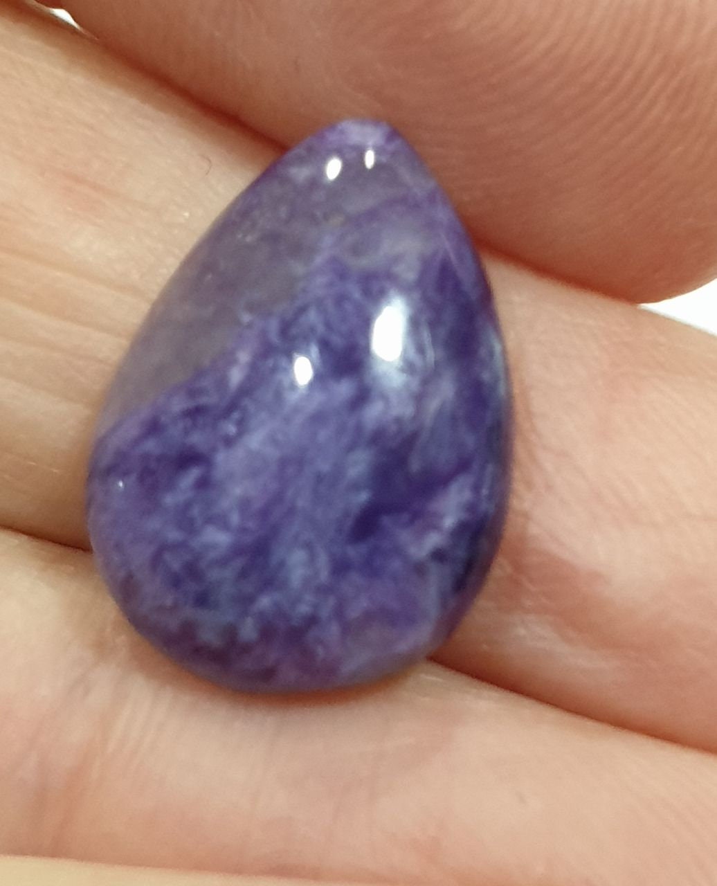 Top Quality Russian Charoite  Drop Cabochon 18x13mm -Natural Gemstones