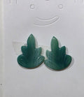 1 Matching Pair Green Agate Leaf (2 Pieces ) 23x18mm
