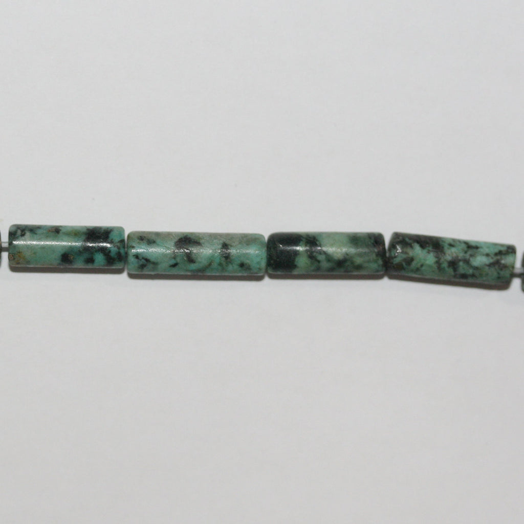 Perles tubulaires lisses en turquoise africaine St 15" 13x4mm.-Rig 39cm.