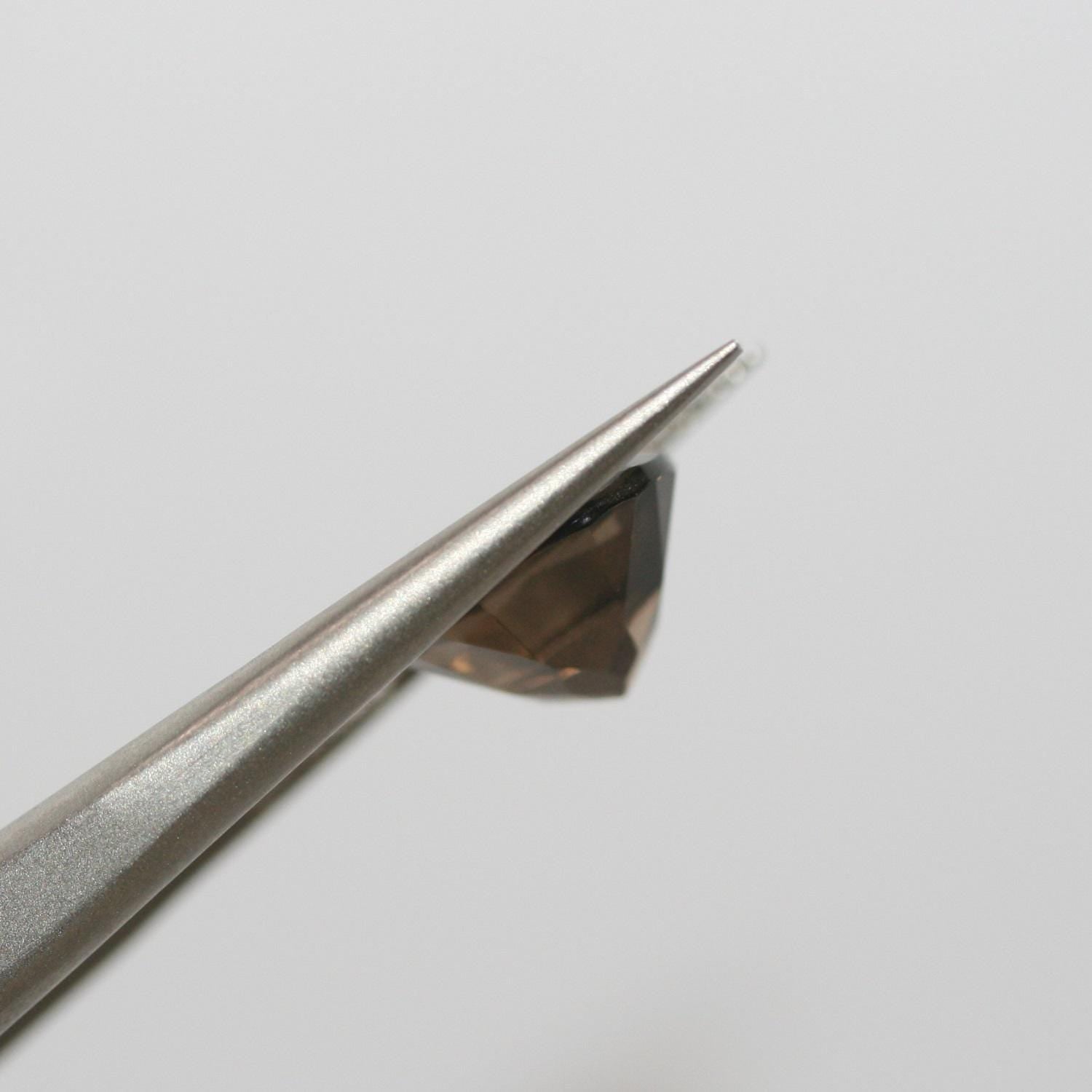 Lot de 4 pierres de quartz fumé facettées, taille coussin, 10 mm.