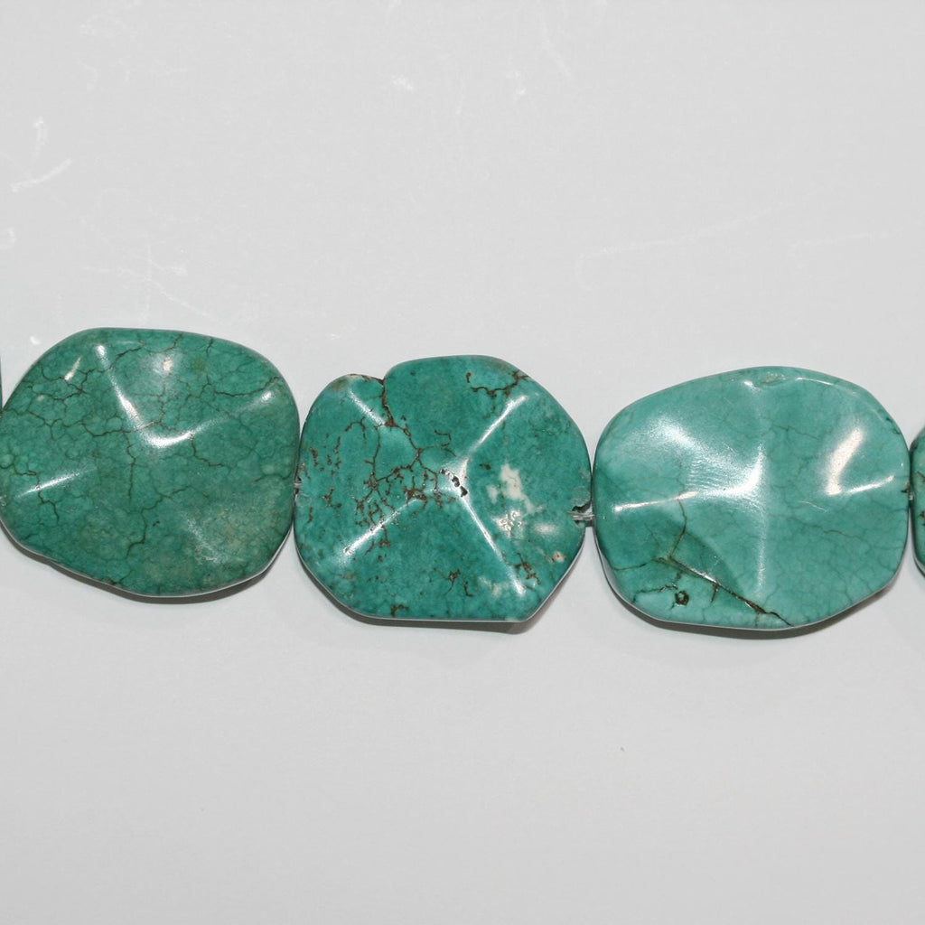 Cuentas de howlita lisas e irregulares de 16" (28-30 mm, aprox.) - Hilo de 40 cm