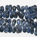 Perles en sodalite facettées en forme de goutte de 9 pouces, 25 x 12 mm environ - Longueur du fil : 21 cm.