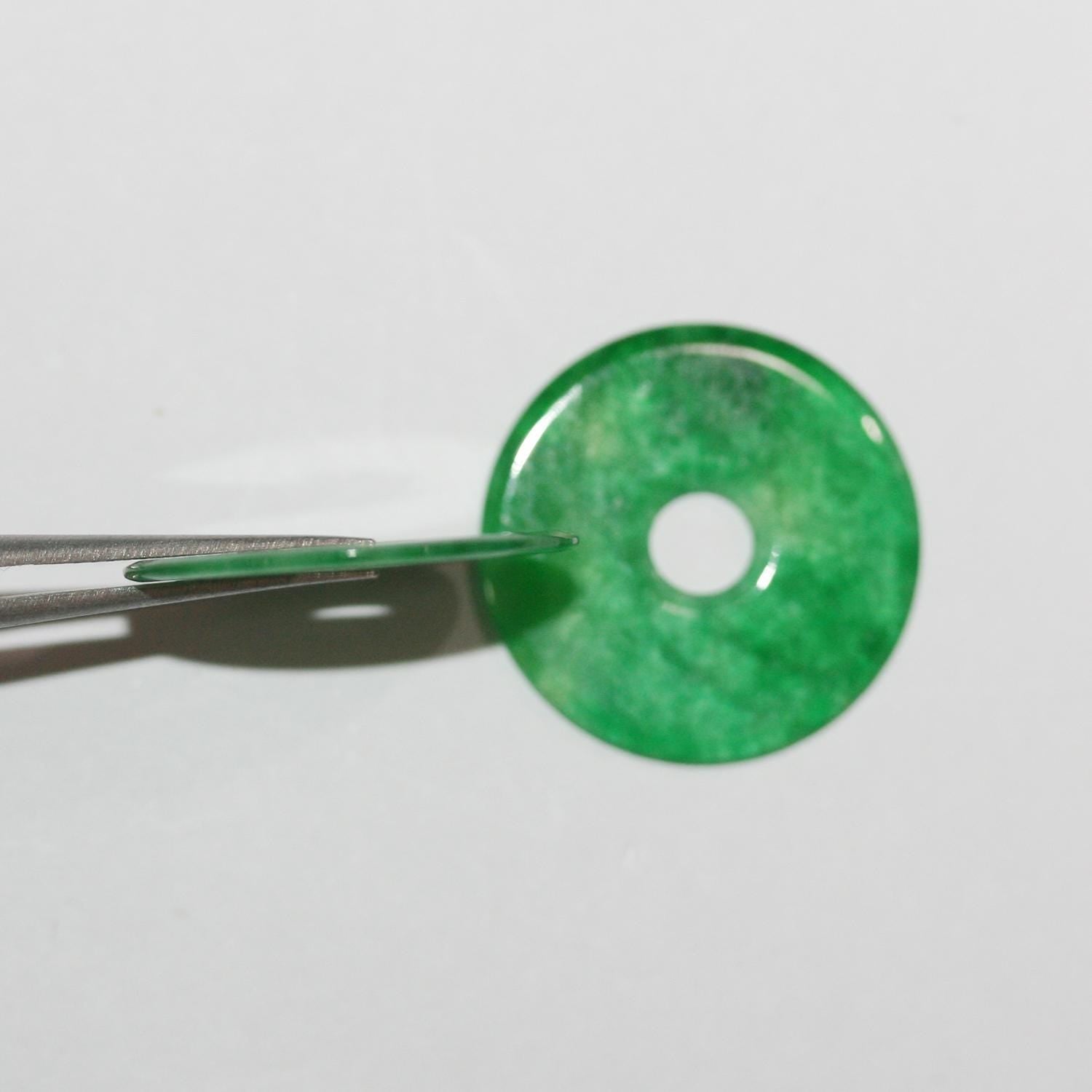 Colgante de jade verde (1 par) 26 x 22 mm aprox.