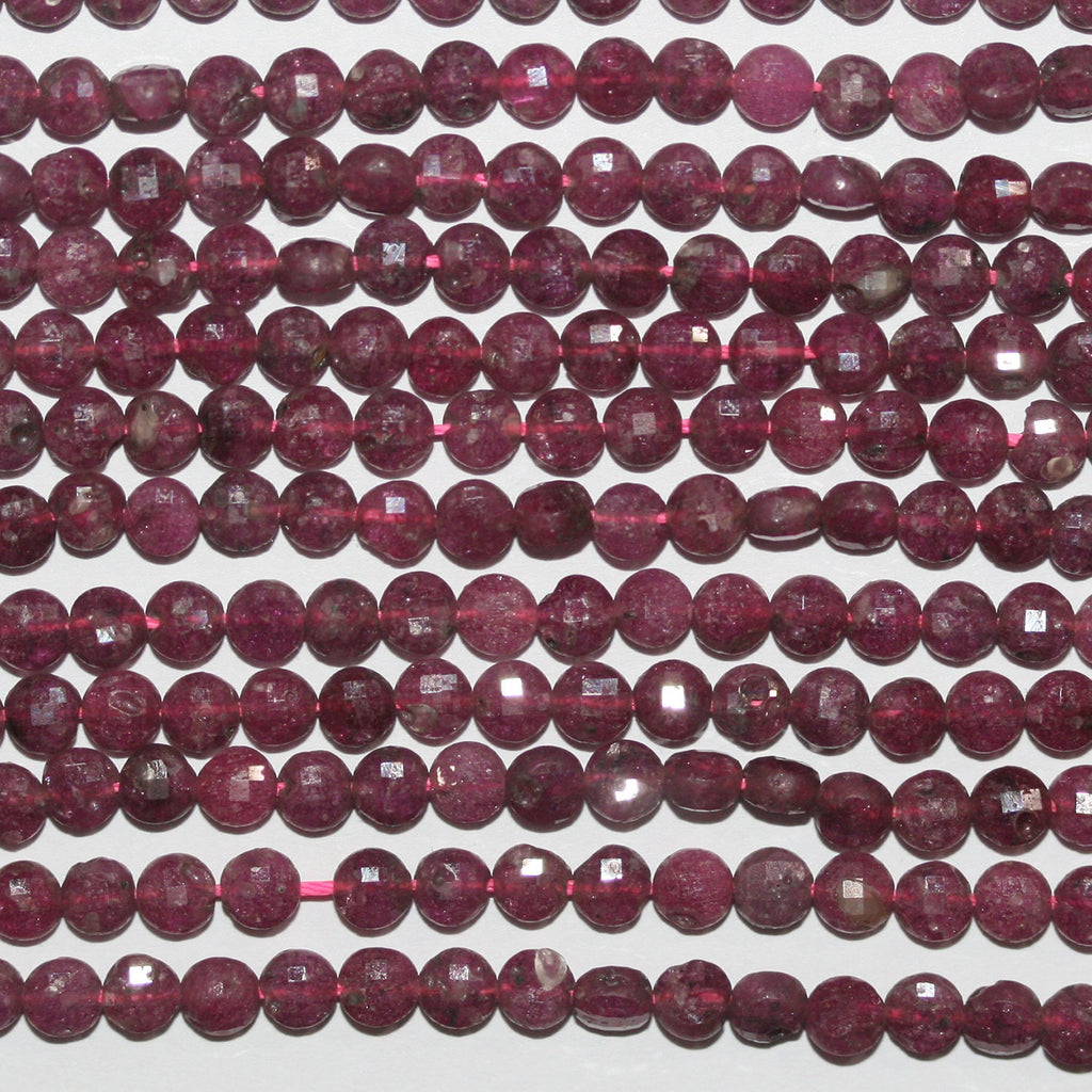 Perles de monnaie facettées St Rubi de 15 pouces (4 mm) - Fil de 39 cm