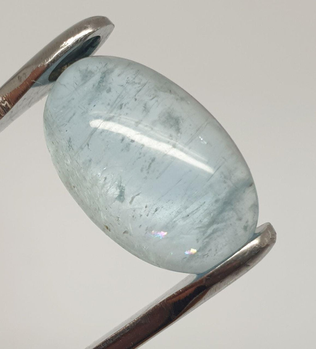 Long Blue Aquamarine Cabochon 18.2x11.5mm 9.8ct- Natural Untreated Gem- Wholesale DIY supplies