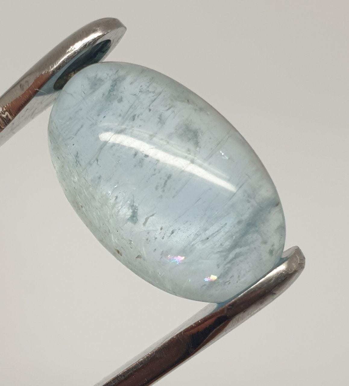 Long Blue Aquamarine Cabochon 18.2x11.5mm 9.8ct- Natural Untreated Gem- Wholesale DIY supplies