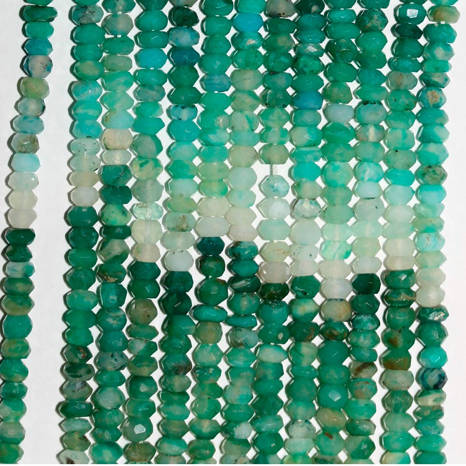 13" St Peruvian Opal Faceted Rondelle Beads 4x3mm-.Approx.-Strand 33cm