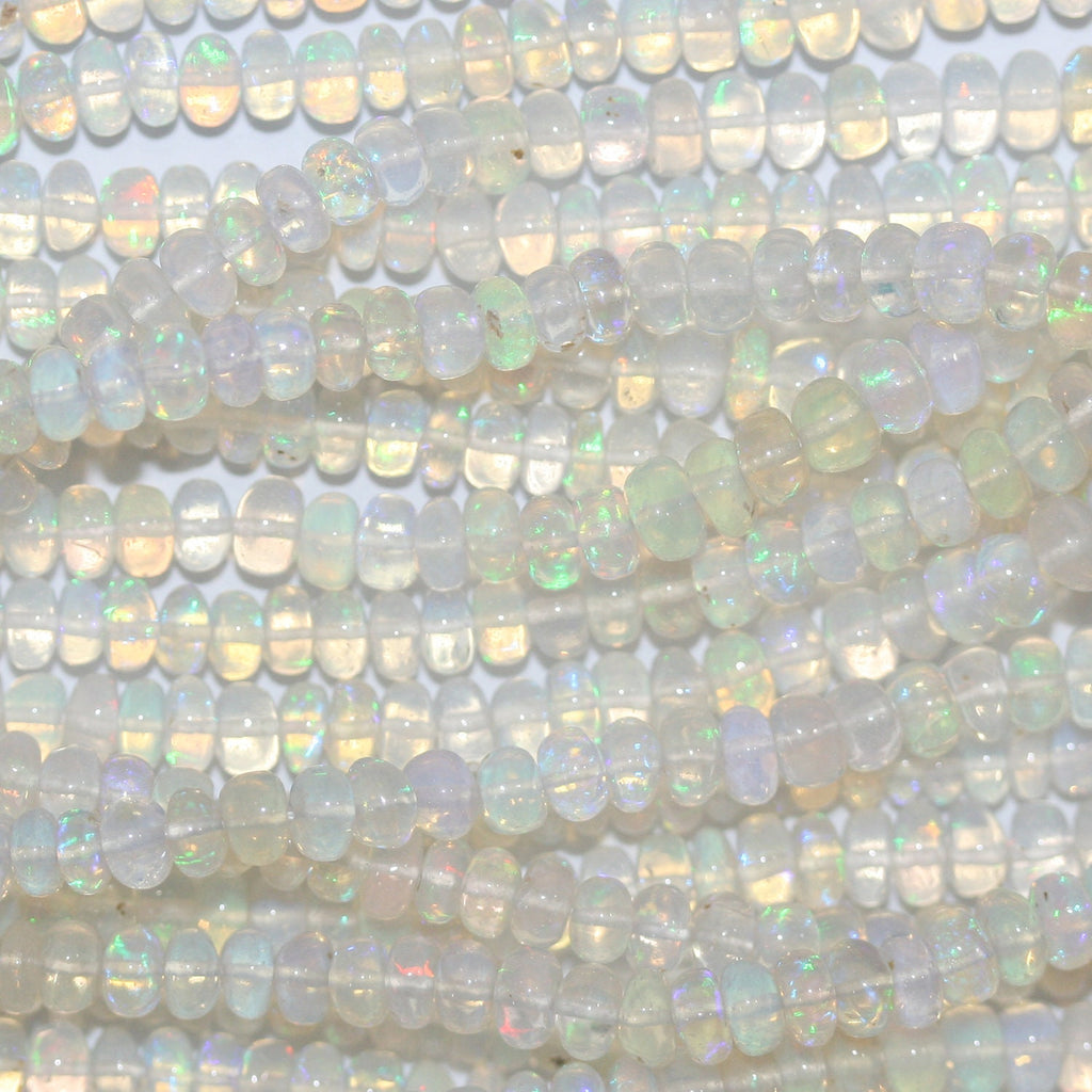 Cuentas redondas lisas graduadas de ópalo etíope de 16", 3 x 2-6 x 4 mm, hilo de 40 cm.