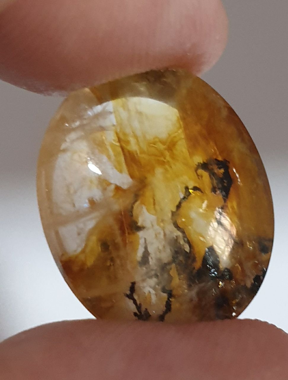 Natural Dendritic Quartz Fancy Cabochon Made By Mother Nature 21.7x19.2mm 23.7ct- Inclusion Quartz- Healing Power