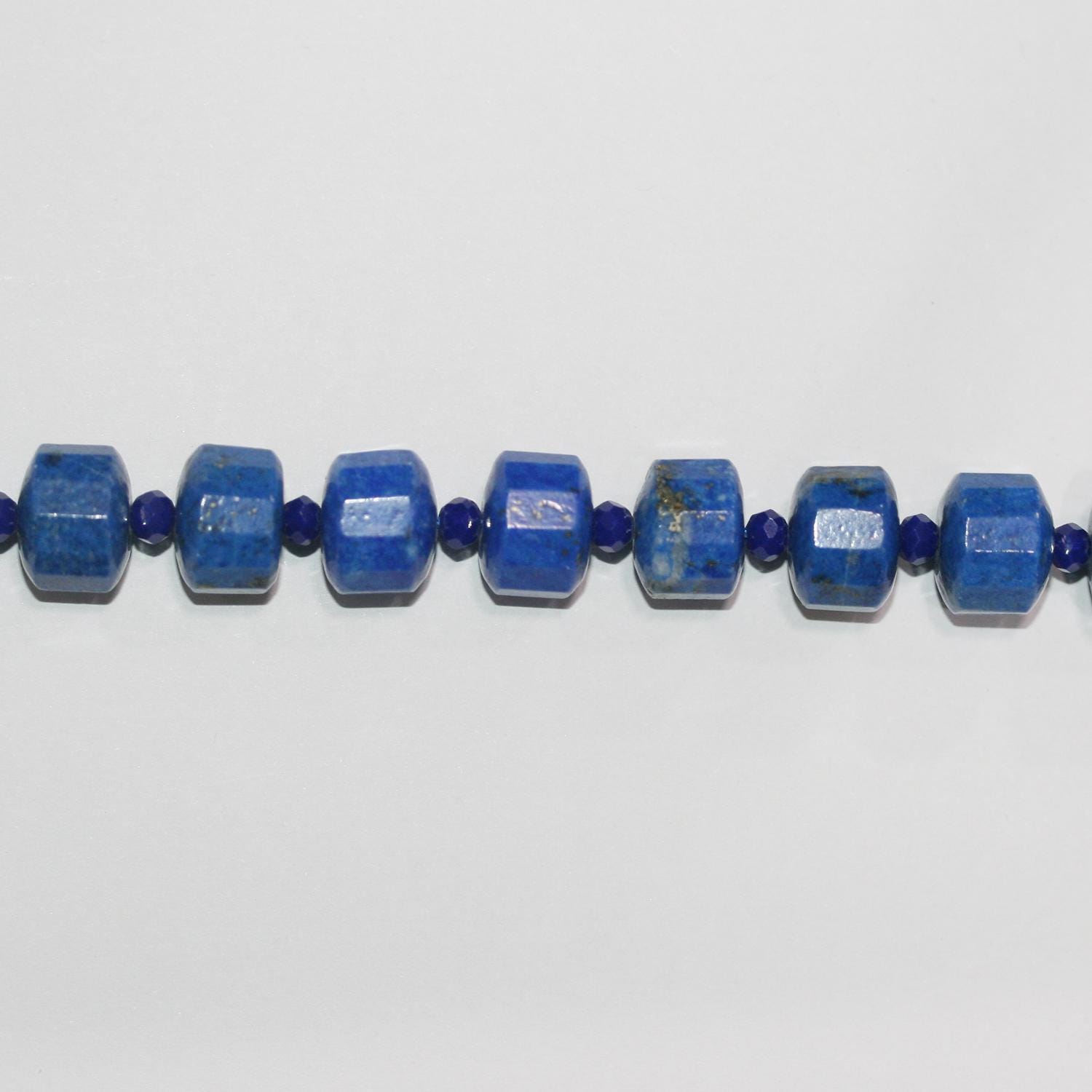 Perles rondelles à facettes en lapis-lazuli de 15 pouces, 12 x 9 mm. - Fil de 39 cm.