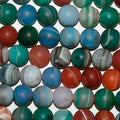 Cuentas redondas de ágata multicolor de 16" con acabado mate, 12 mm (tira de 40 cm)