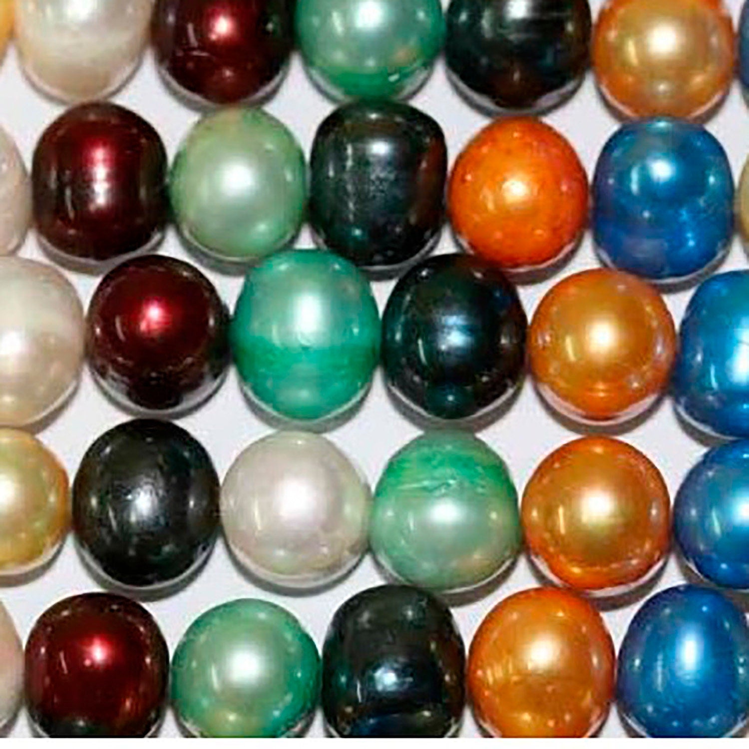 Perla de agua dulce redonda multicolor de 15" (10-11 mm) - Hilo de 39 cm - Precios al por mayor de perlas naturales