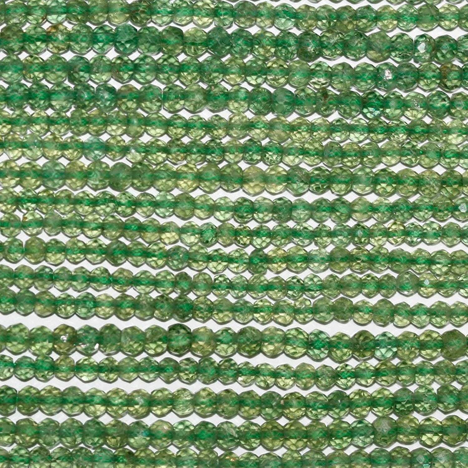 13" St  Green Quartz Faceted Rondelle  Beads 3x2mm.-Strand 33cm