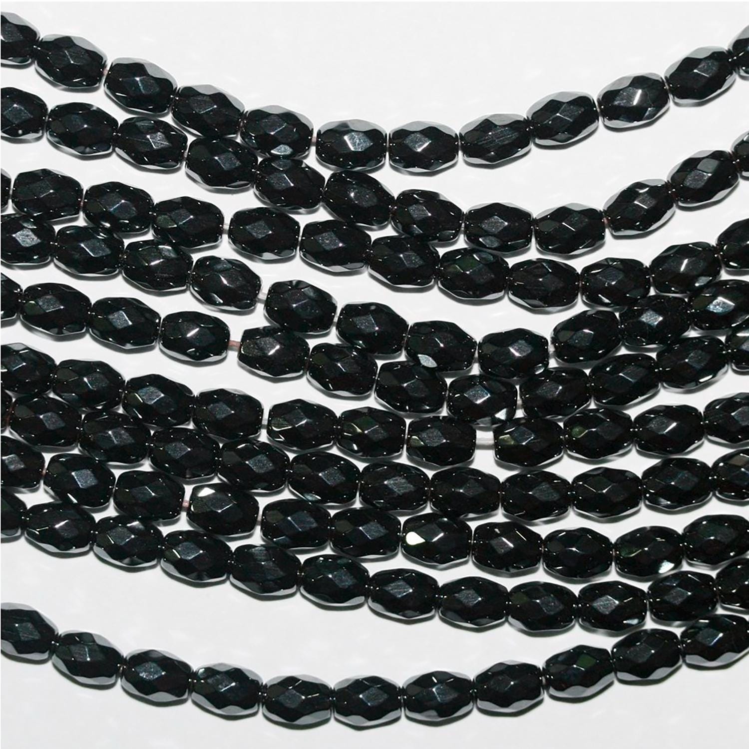 Perles cylindriques à facettes en hématite de 40 cm (16 pouces), 6 x 4 mm, longueur 40 cm.