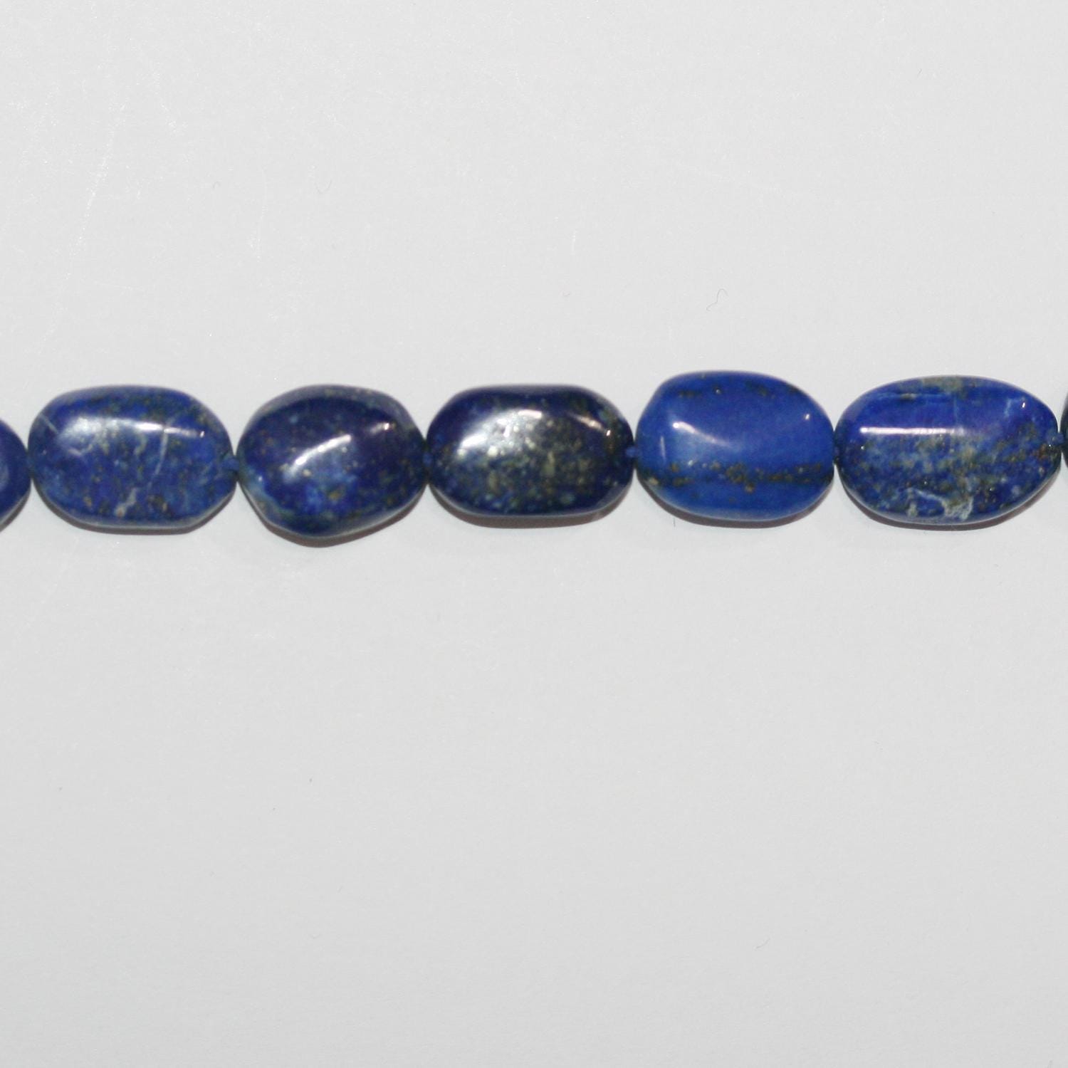 Cuentas ovaladas lisas graduadas de lapislázuli de 40 cm (16"), 10 x 7-18 x 13 mm (aprox.), tira de 40 cm