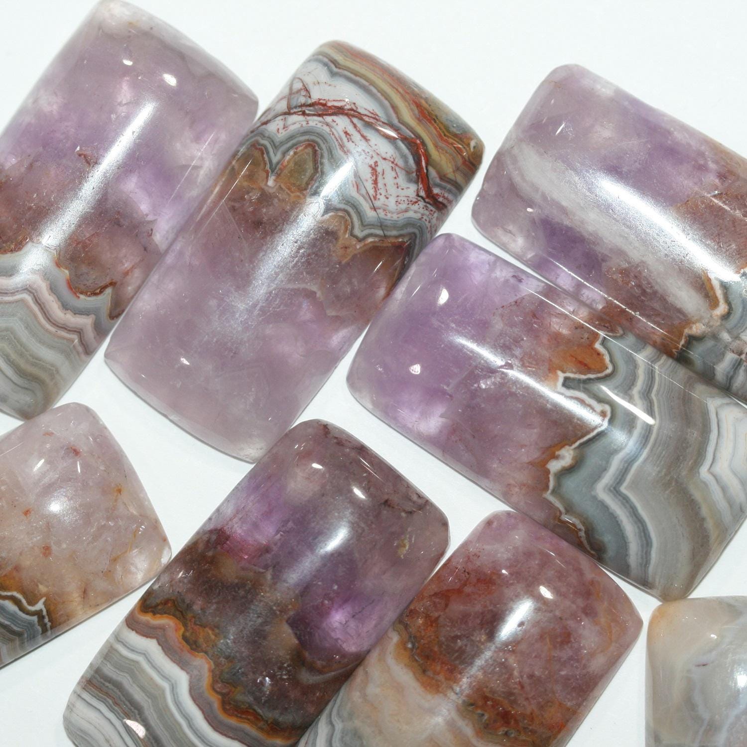 Amethyst Rectangle Smooth Cabochon  40x20mm.