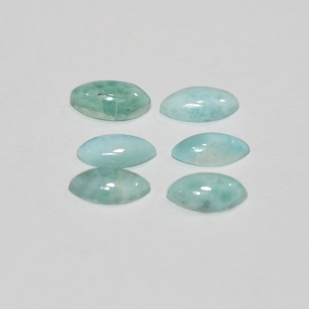 6Pcs Lot Larimar Marquise Cabochon 12x6mm. (6 pcs.).