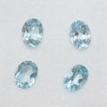 Lote de 4 topacios azul cielo facetados ovalados de 8 x 6 mm. (4 piezas).