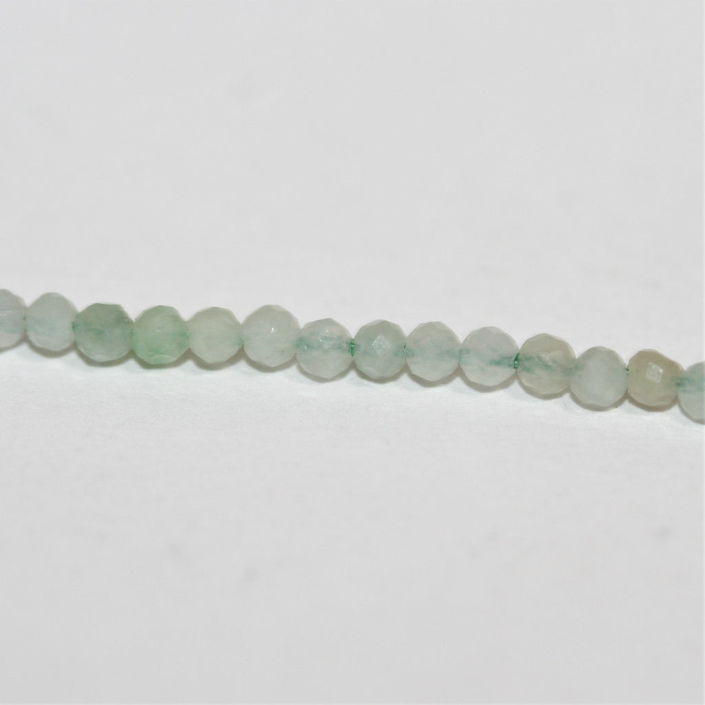 Cuentas redondas facetadas de jade de Santa Birmania de 16" de 2 mm - Hilo de 40 cm.