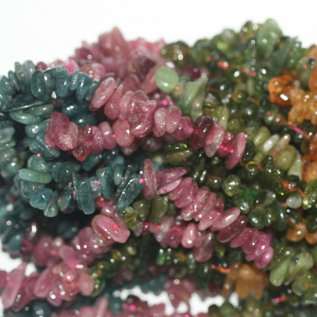 Cuentas lisas de turmalina de 16" (6-8 mm) - Hilo de 40 cm