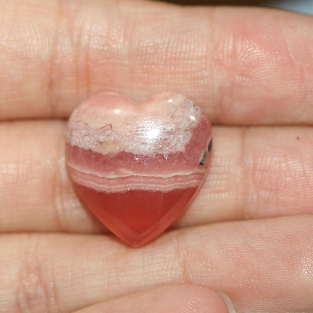 Top Quality Rhodochrosite Heart Cabochon 19.5x18.5mm Pink Gemstone- Natural Untreated- DIY Gems