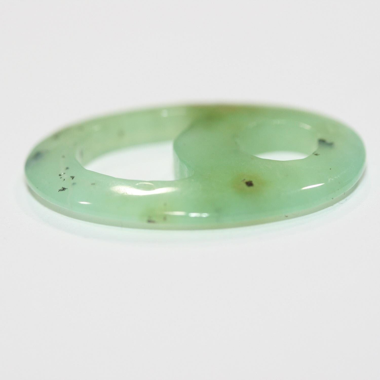 Pendentif ovale lisse en chrysoprase 34 x 25 mm - Réf. 14799