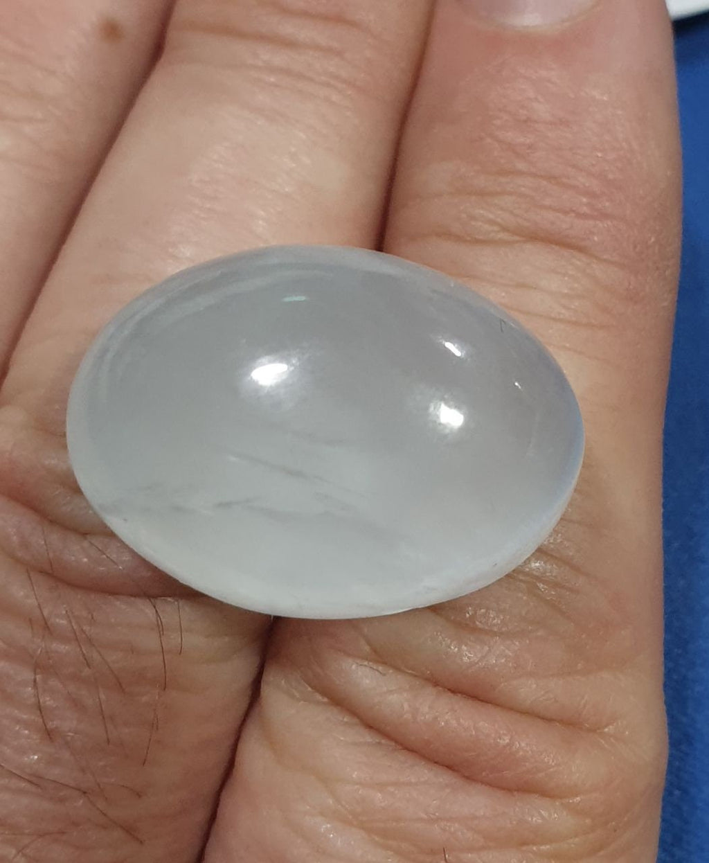 Big Milky  Aquamarine Oval Cabochon 25x18x13.5mm.Natural Untreated Gem- 47.3 cts