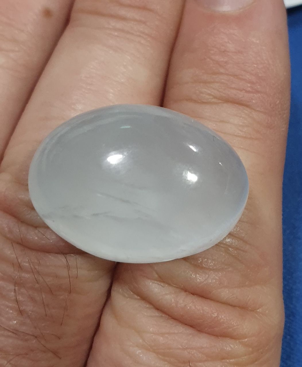 Big Milky  Aquamarine Oval Cabochon 25x18x13.5mm.Natural Untreated Gem- 47.3 cts