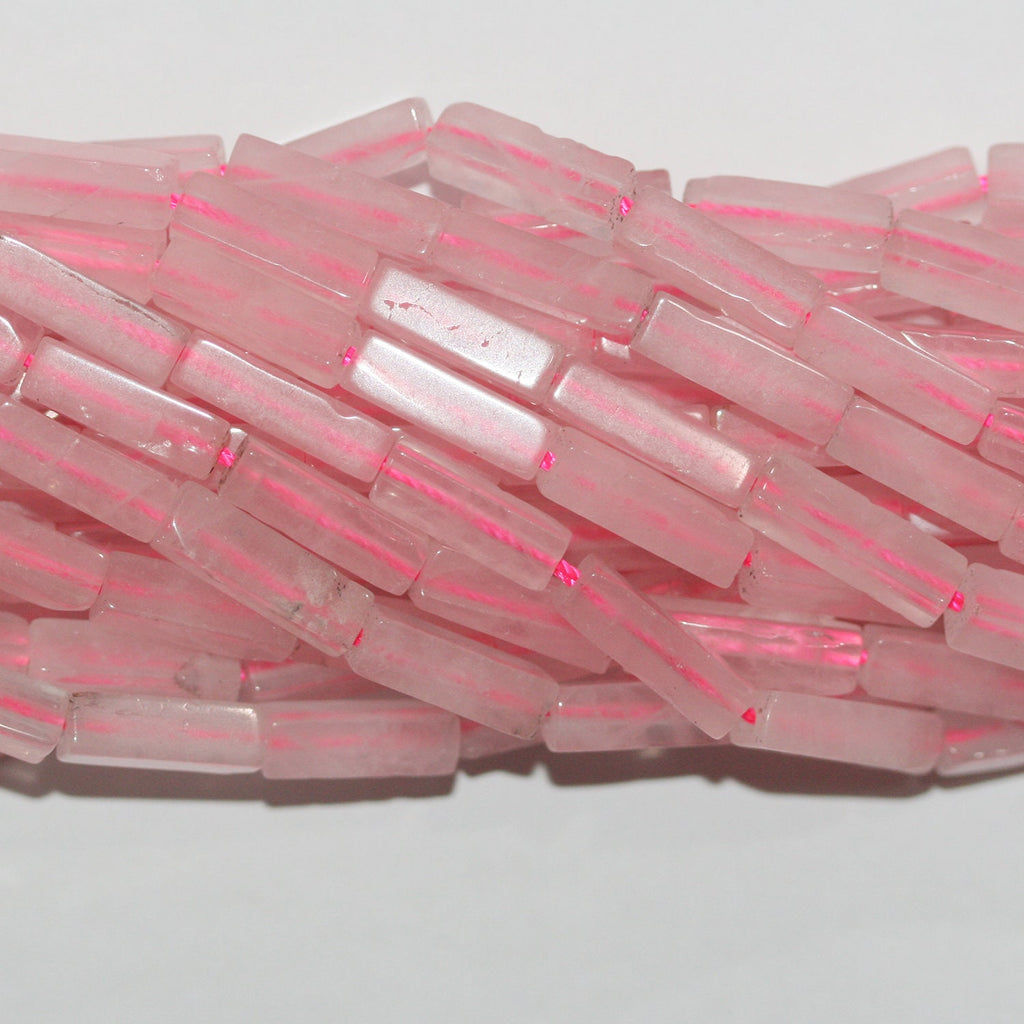 Perles de quartz rose St à prisme lisse, 13 x 4 mm, 39 cm